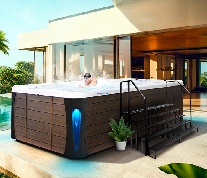 Calspas hot tub being used in a family setting - Long Beach