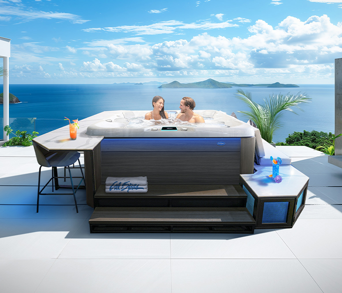 Calspas hot tub being used in a family setting - Long Beach